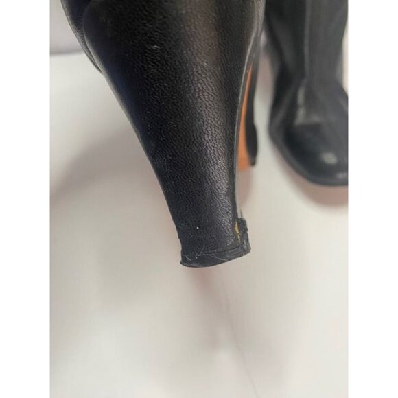 Vintage Amano Bootier Women's Black Leather Knee-High Go Go Boots With Heels - Picture 6 of 13